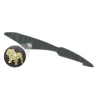 R Model Dash Mat - Tan with Gold Bulldog